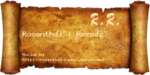 Rosenthál Rezső névjegykártya